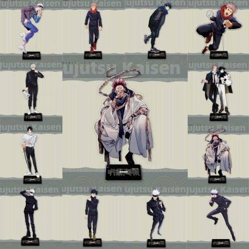 Anime Jujutsu Kaisen Cosplay Stand Plate Gojou Itadori Fushiguro Kugisaki Figure Action Standing Sign