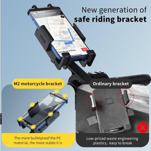 Anti Slide Bike Bicycle Holder Handle Phone Mount Handlebar Extender Holder For 4.7'' to 6.7'' Phone Cellphone GPS 360 rotation