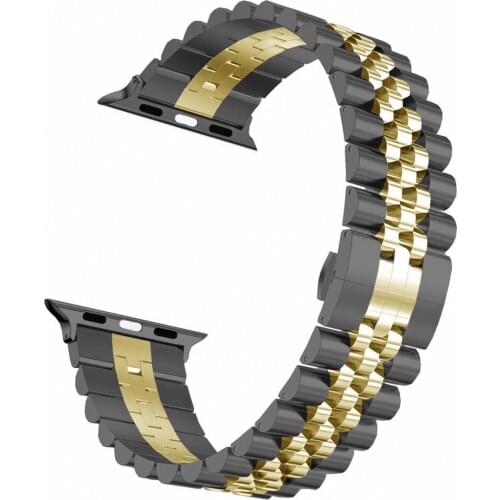 For Apple Watch Five Beads Strap Upgraded Version Solid Stainless Steel Band Business Replacement IWatch SE Series 6 5 4 3 2 1