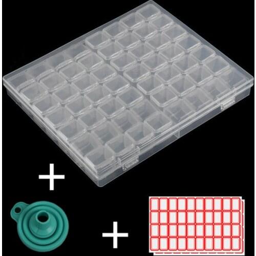 With funnel 5d Diamond Painting Accessories 56pcs Bottles Container Storage Box Diamant Painting Holder Daimond painting Box