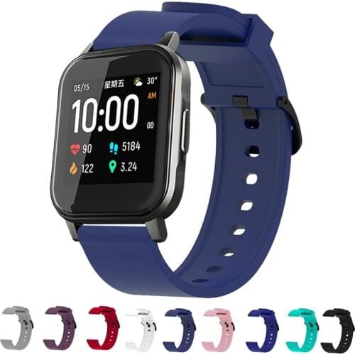 For Haylou LS02 band Silicone Watchbands Bracelet 20mm watch strap Replacement Correa Wristband For Xiaomi Haylou Smart Watch 2