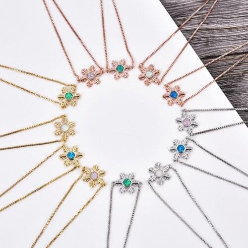 Season style snowflake opal adjustable bracelet can be matched with stone charm ladies party gift