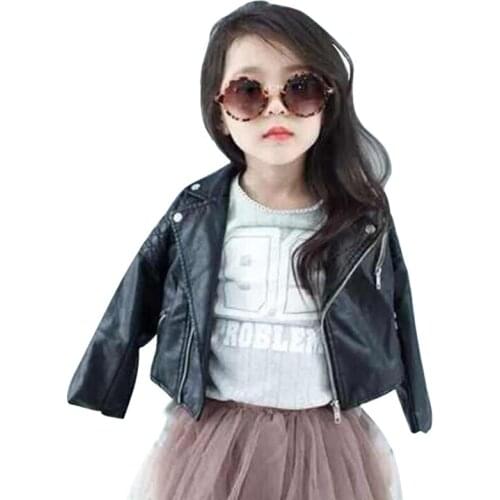 Spring Kids Jacket PU Leather Girls Jackets Clothes Children Outwear For Baby Girls Boys Clothing Coats Costume 01-6126