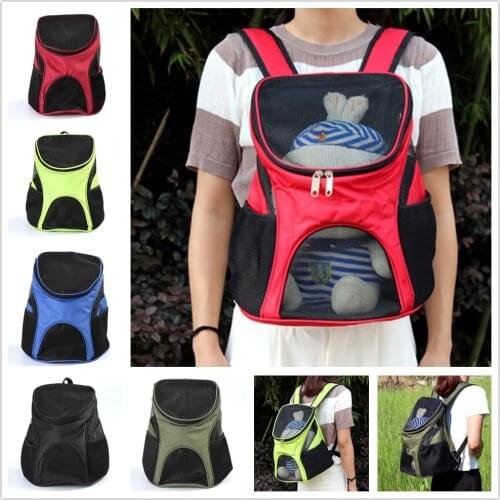 Breathable Outdoor Double Shoulder Dog Bag Backpack Pet Travel Dog Cat Carrier Mesh Windows Mesh Pet Carrier Comfort Portable