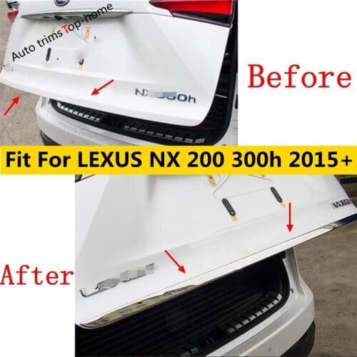 Yimaautotrims Stainless Steel Exterior Refit For LEXUS NX 200 300H 2015 - 2019 Rear Trunk Tailgate Bottom Lid Strip Cover Trim