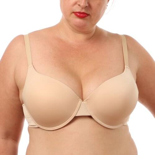 YBCG Women Bra Plus Size Nude Underwire Push Up Breathable Bras Thin Big Cup Soft Fabric Underwear For Women