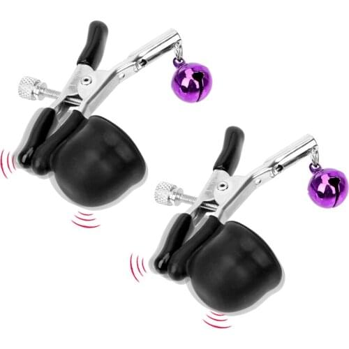 Vibrating Clip Vibrator Nipple Clamps with Bell Adult Games Slave Flirting Breast Stimulator Sex Toys for Women Couple