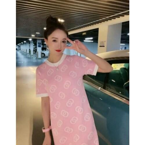 TSXT 2021 New Korean Version Of The Summer Fashion Casual Comfortable Round Collar Short Sleeve Short Dress