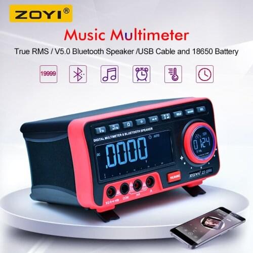 ZOYI Desktop Multimeter ZT-5566 Dual Screen EBTN 19999 Counts + BT Speaker Voltage Current Cap Hz Tester with clock