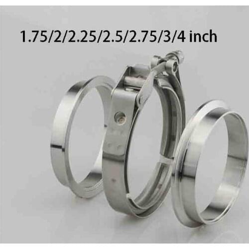 1.75/2/2.25/2.5/2.75/3/4 inch V-Band Clamp Male/Female Flange Kit V-band Turbo Exhaust Pipes Car Accessories