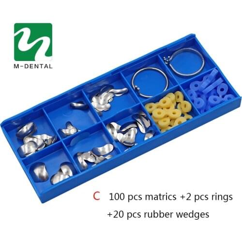 1set Dental Sectional Contoured Matrices Matrix Ring Delta Wedges Silicon Rubber Elastic Wedges With Ring Dental Material