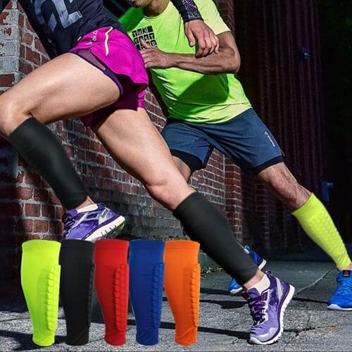 1PCS Honeycomb Anti-collision Football Shin Guard Calf Support Compression Muscle Socks Running Leg Sleeve Cycling Leg Warmers