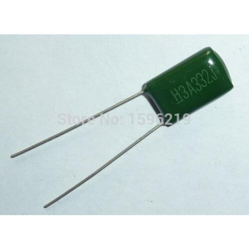 10pcs Mylar Film Capacitor 1000V 3A332J 3300pF 3.3nF 3A332 5% 1KV Polyester Film capacitor