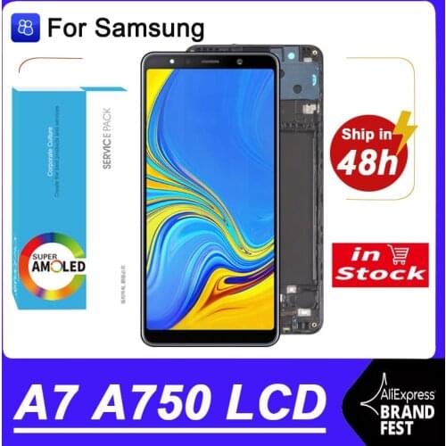100% Original 6.0'' AMOLED Display For Samsung Galaxy A7 2018 A750 SM-A750F A750F Full LCD Touch Screen Repair Parts
