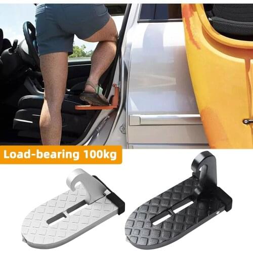 2 in 1 Foldable Car Vehicle Folding Stepping Ladder Foot Pegs Easy Access to Car Rooftop With Safety Hammer For Jeep Car SUV