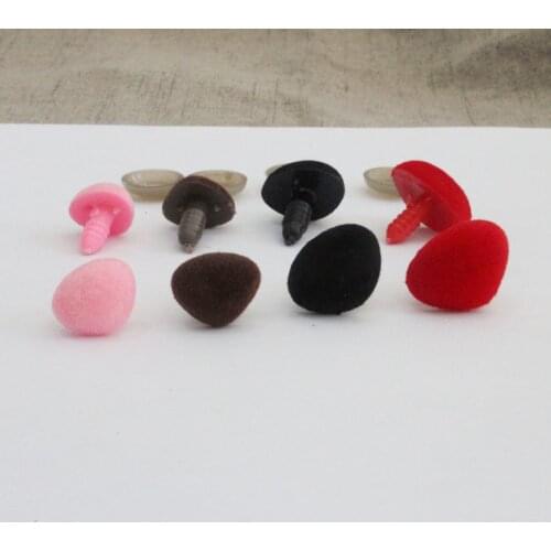 50pcs/lot 10x11/12x15/14x18/15x20mm pink/red/black/brown clean Triangular flocking safety toy nose & soft washer--size&color