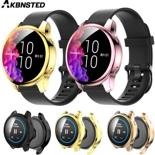 AKBNSTED TPU Plating Soft Silicone Watch Protective Shell For Garmin Venu Smart Watch Replacement Watch Case For Garmin Venu