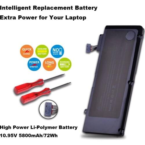 63.5Wh 10.95V A1322 A1278 Battery for Apple MacBook Pro 13" 2009 2010 2011 2012 MB991LL/A MB990LL/A MB990J/A MC700