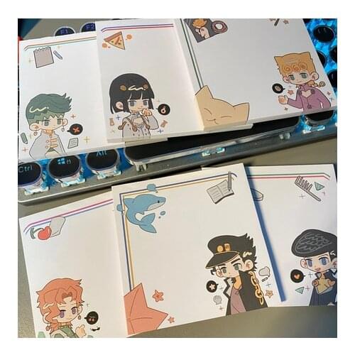 Anime JoJos Bizarre Adventure Higashikata Josuke Kakyouin Noriaki Giorno Sticky Note Memo Pads Note Paper Notebook Notepad