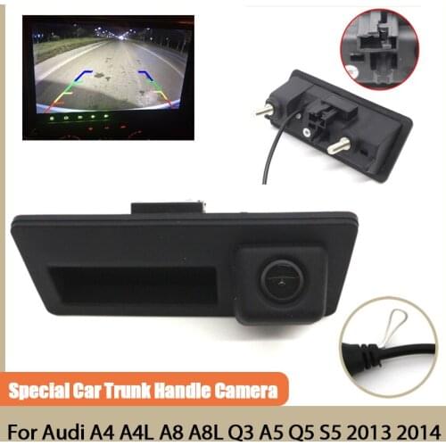 Car Trunk Handle wireless Rear Camera full HD Night Vision Reverse Backup Camera For Audi A4 A4L A8 A8L Q3 A5 Q5 S5 2013 2014
