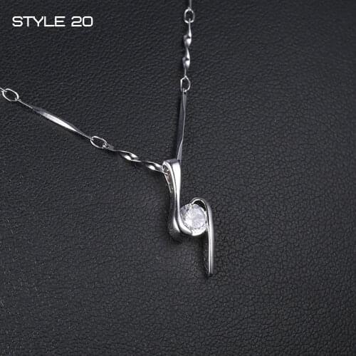 Shiny Rhinestone love Wedding necklace Jewelry Gift Fashion Simple Exquisite Geometric Zircon Pendant Necklace for Women