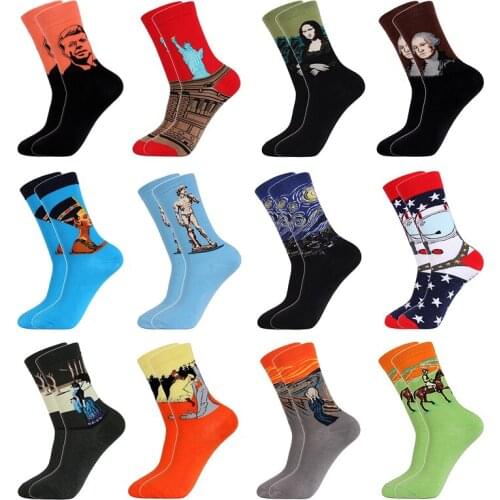 CKobj 2020 New Ladies Winter High Quality Kawaii Happy Cute Celebrity Sculpture Memorial Hip Hop Couple Socks Christmas Gift