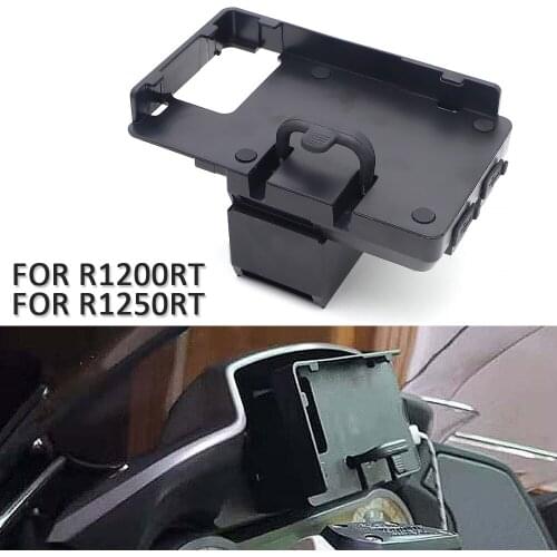 Black For BMW R1200RT 14-20 R1250RT 18-21 Navigation bracket GPS Navigator USB charger Phone Navigation holder R 1200 1250 RT
