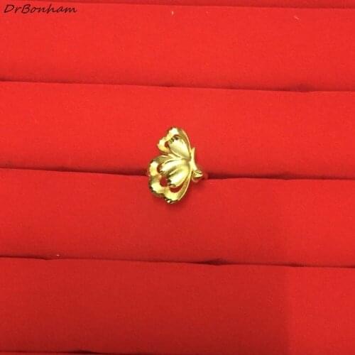 DrBonham 2019 new bling 24K Gold filled Finger Rings for Woman party cute butterfly Cocktail Ring for girls summer jewelry