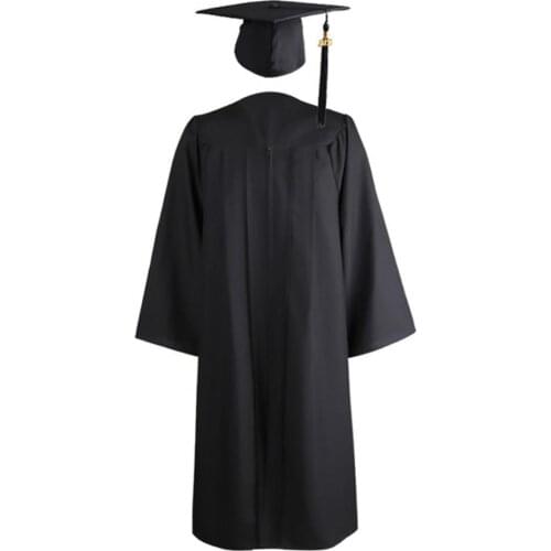 Adult Zip Closure University Academic Graduation Gown Robe Mortarboard Cap Loose graduation gown meet needs of most people