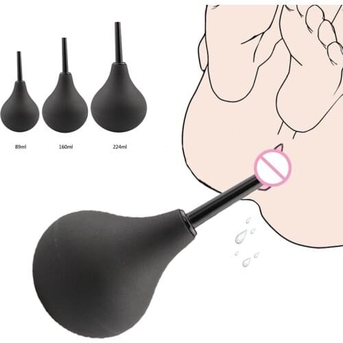Enema Rectal Shower Cleaning System Silicone Gel Black Ball For Anal Anus Colon Enema Anal Cleaning Anal Plug Anal Sex Toys