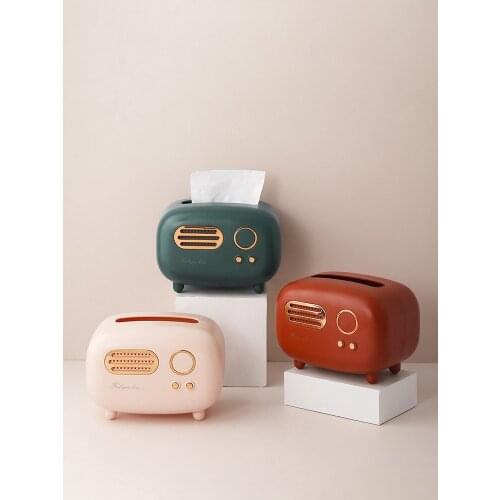 Retro Large Capacity Tissue Box Living Room/Bedroom Pumping Tissue Holder Creative Household Gadgets Home Decorations