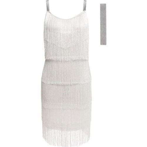 Hot 2018 New Fashion Women Straps Dress Tassels Glam Party Dress Gatsby Fringe Flapper Costume Dress
