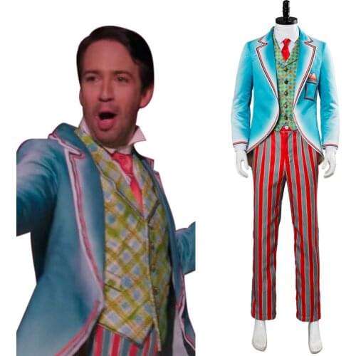 Mary Cosplay Poppins Returns JACK Suit Royal Doulton Bowl Costume Outfit Adult men Halloween Carnival Costume Custom Made