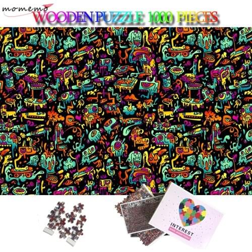 MOMEMO Monster Collection Puzzle Wooden 2D 50*75cm Plane Jigsaw Puzzle 1000 Pieces Puzzles for Adults Kids Teens Family Decor