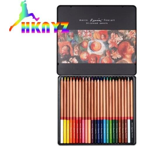 1sets Marco Renoir Fine12/24/36/48/72/100/120 Colors Drawing Oil Base Pencil Tin Set