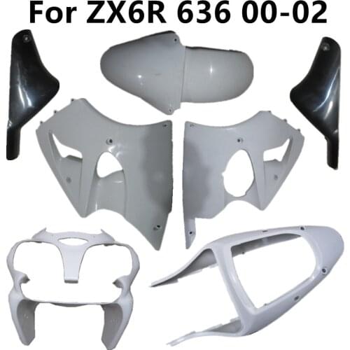 Bodywork Unpainted Plastic Parts Motorcycle for ZX6R 2000-2002 6R 636 00-01-02 Fairing Components Pack Left and Right Cowling