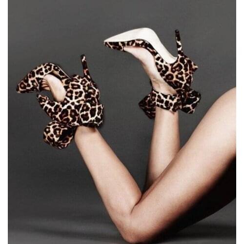 New Arrivals Butterfly Knot Gladiator High Heel Sandals Womens Pointy Toe Pink Leather Pumps Side Bow Gorgeous Dress Shoes