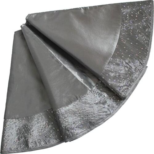 EXTRA Large 50" Christmas Tree Skirt Decoration With sparkle Sequin border elegant silver P1419-10/P1419-10S
