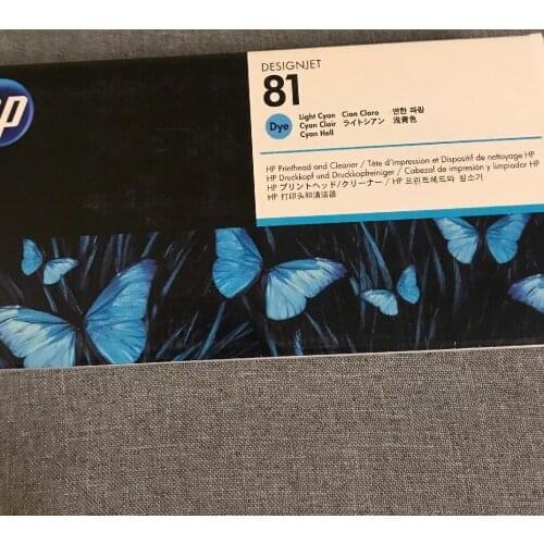 Original and Expired C4954A Dye Printhead and Printhead Cleaner for HP 81 Designjet 5000 Series, Light Cyan
