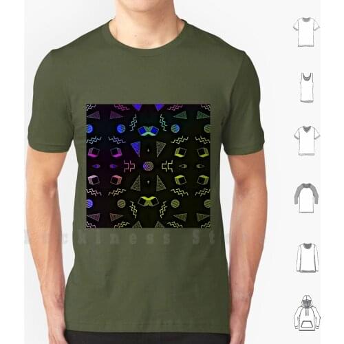 Totally Tubular 2 T Shirt DIY Cotton Big Size S-6xl 80 S Pattern Retro Old School Vector Geometric Geometry Colorful Shape