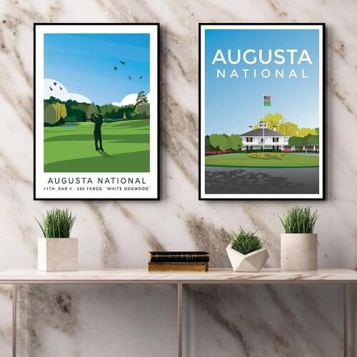 US Masters Golf Travel Poster Print Christmas Gift for Prints Classic Pose Canvas Painting On Wall Art Decor Picture For Living