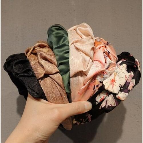 Vintage Wide Hair Hoop Girl Ponytail Elastic Twisted Headband Multipurpose Hair Accessories for Women JL