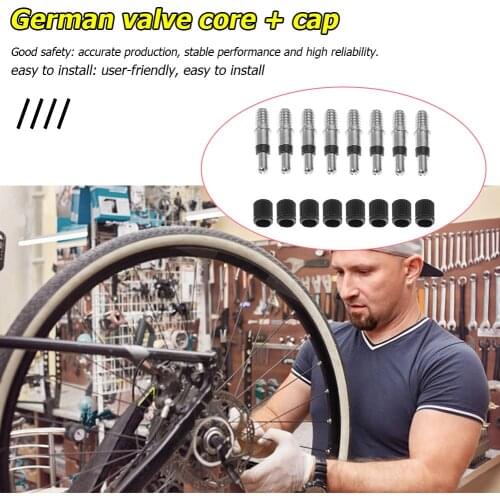 8pcs English Dunlop Woods Valve Cores Bicycle Exterior Decoration Parts with Caps for Bike Bicycle Inner Tube