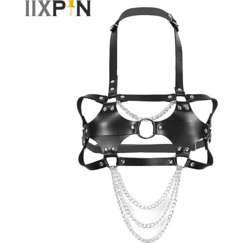 Harness Women Punk Gothic Body Chest Harness Straps Rock PU Leather Lingerie Harness Waist Belt Sexy Clubwear Cosplay Costume
