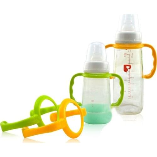 1Pc Baby Feeding Care Milk Cups Bottle Learn Feeding Drinking Grip Handle Bottle for Natural Wide Mouth Glass Tableware Newborns