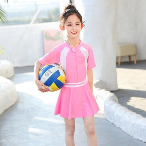 1 pcs Childrens Swimwear Womens 2021 Middle and Big Kids One-piece Skirt Little Princess Girl Swimsuit