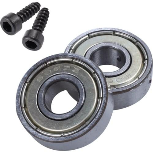 100Pcs 3mm x 10mm Thread Hexagon Head Self Tapping Screws Black with 15Pcs 608ZZ Double Shielded Bearings Silver