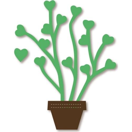 11*8cm Love potted Plant Border Metal Steel Cutting Dies Decor Scrapbooking Craft Die Cuts For DIY Embossing Paper Cards Stencil