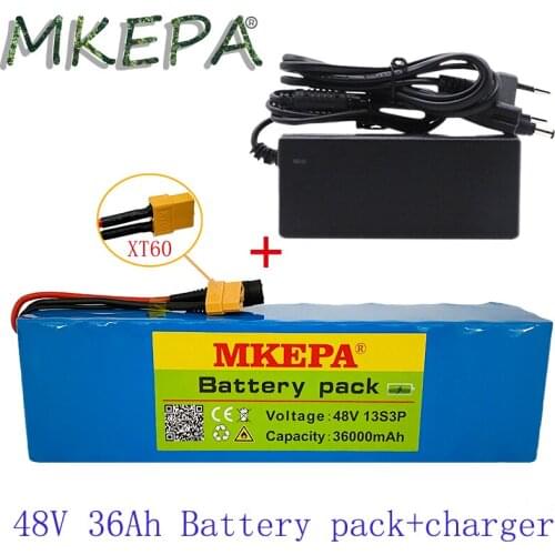 13S3P 48V Original lithiumion battery 48v 36.000Ah 1000w Lithium ion Battery Pack For Electric bicycle Scooter with BMS+charger