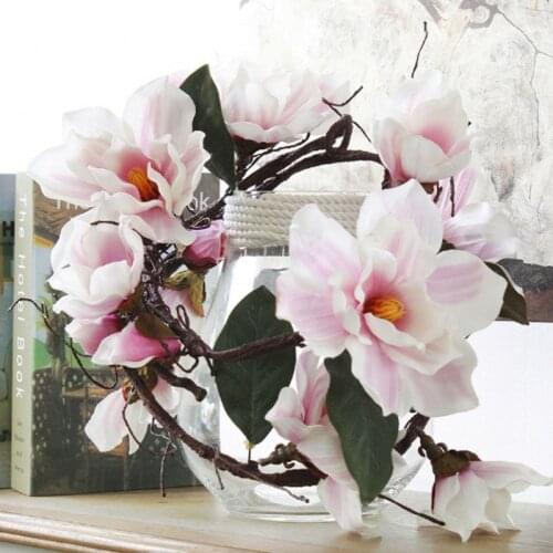 185cm Artificial Magnolia Silk Fake Flower Branch Fleur Artificielle Flores Arrange Table Wedding Home Decor Party accessory